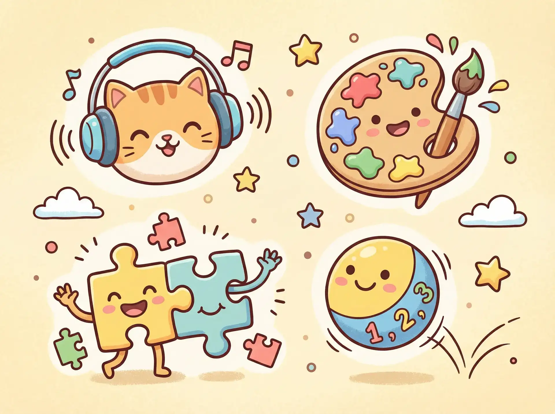 小朋友的手工作品 - wow 字体 益智创作